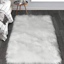 Haocoo Faux Fur Sheepskin Rug Fuzzy Fluffy Rectangle White Area Rugs 3a X 5a Kids Carpet For Bedroom Living Ro Bedroom Carpet Fur Rug Bedroom Fuzzy White Rug