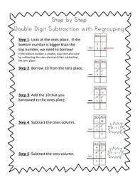 Grade 2 column form subtraction worksheets with 2 digit numbers. Double Digit Subtraction With Regrouping By Happy To Be In K 3 Tpt