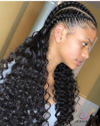 Pretty Curly Hairstyle Perfect For Summer How Do You Like Feed In Braids Hairstyles Feed In Braids With Curly Ends Braids With Curls