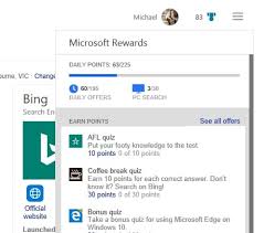 If you spend a lot of time on bing and playing their games and quizzes, you probably already know about the rewards program. Microsoft Announces Microsoft Reward Program Earn Redeem Points