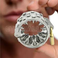 Men Chastity cage enhance Impaler Locking CBT Ring with Spikes Padlock and  Keys | eBay