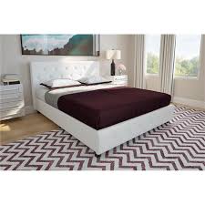 Furniture monroe storage upholstered king bed. Dhp Dakota Upholstered Faux Leather Full Bed In White 4027139