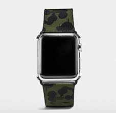 Wild Beast Camo Leather In Saddle Blue Green Apple Watch Strap With Charms Coach Www Coach C Apple Watch Fashion Apple Watch Sport Apple Watch Strap