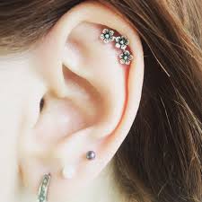 Cartilage Earring Cartilage Stud Cartilage Piercing Helix Earring Helix Piercing Sterling Silver 18g Three F Ear Jewelry Piercing Jewelry Helix Earrings