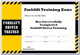 Training manuals are typically used to serve as a guide in achieving goals for a performed task. Free Forklift Training Certification Card Template Vincegray2014