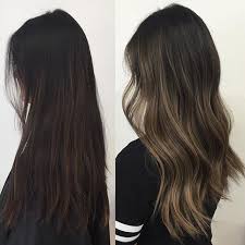 Two hair wefts sewn together to add hair length and volume instantly and effectively; Ombre Highlights Dark Hair Hair Color Asian Hair Styles Ash Hair Color