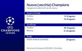 The champions league final has been held in russia just once before, at luzhniki stadium in moscow in 2008, where manchester united bested domestic the russian football union (rfu) has made knwon its interesy in hosting the 2021 champions league final in st. Forza Juventus On Twitter Sky Uefa Champions League Could Resume On August 8 9 With Juve Lyon Then Quarter Finals Will Be Played From 11th August To 15 The Semi Finals From 18 To