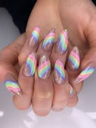 Regenbogen Nagel Rainbow Nails Kawaii Nails Summer Acrylic Nails
