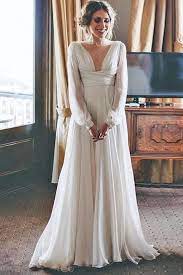 Elegant Long Sleeves Chiffon Beach Wedding Dresses With Long Sleeves A Line Bridal Dress N2360 Chiffon Wedding Dress Beach Wedding Dress Chiffon Wedding Dresses