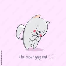 The most gay cat. Cartoon animals. Vector illustration Stock Vector | Adobe  Stock