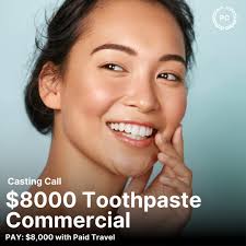 💸💎 Want to earn $8,000? We're casting for a major toothpaste commercial  and looking for fresh faces to join our exciting project! Shine bright and  show off your smile