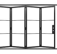 Abrir: Steel Metal Folding Patio French Door with Low-E Glass Exterior  Grade...