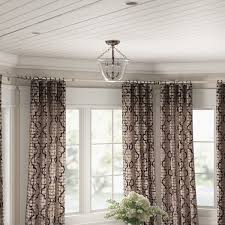 The pole will use passing rings as it is around 4m in length; Winston Porter Leavy Bay Window Single Curtain Rod Hardware Set Reviews Wayfair