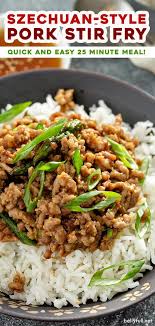 This Quick And Easy Ground Pork Stir Fry With Asparagus Recipe Is Loaded With Spectacular Flavor Only Requir Pork Recipes Easy Ground Pork Recipes Pork Dinner