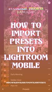 You can see that the presets which were imported into adobe photoshop lightroom for desktop will have now synced with lightroom app for your mobile if you have not already imported the presets previously, here is how to install lightroom presets into lightroom mobile right from the first step Uljqhgluyozdnm