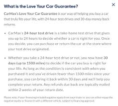 If not, bring it back for a full refund. Carmax Love Your Car Guarantee Review Yaa