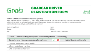 Financial support for medical treatment. Grab Medical Form Driver Registration Pdf Pdf Google Drive