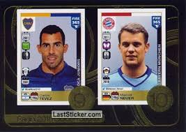 If anyone has some coins to throw on a super camera / cam, i can't recommend tots tevez enough. Sticker 12 Carlos Tevez Manuel Neuer Panini Fifa 365 2016 2017 Laststicker Com