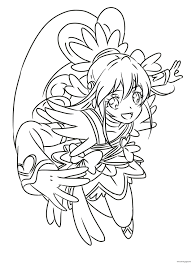 Glitter force coloring pages are a fun way for kids of all ages to develop creativity, focus, motor skills and color recognition. Cure Heart Precure Glitter Force Coloring Pages Printable