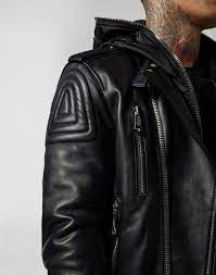 Leather Hoodie Biker Statement Black Leather Motorcycle Jacket Leather Hoodie Leather Jacket Hoodie