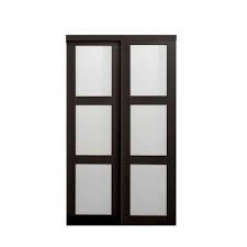 Frosted glass pantry pocket door. 3 Panel Sliding Doors Closet Doors The Home Depot