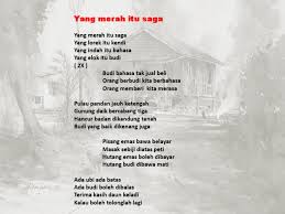 Peribahasa orang berbudi kita berbahasa. Senikata Lagu Merah Itu Saga