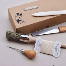 Sheath making supplies and leatherworking tools. London Centre For Book Arts