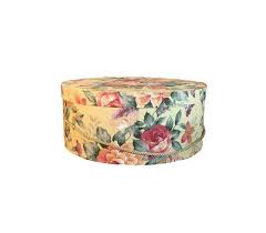 Extra Large 18 Hat Box In Floral On Gold Fabric Etsy Gold Fabric Hat Box Luxury Hats