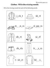 clothes fill in b w worksheet english worksheets for kids activities resources 