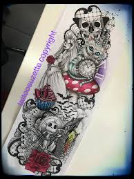 Jackskellington Jackskellingtontattoo Tattoojackskellington Tatouagemrjack Tattoomrjac Disney Sleeve Tattoos Alice And Wonderland Tattoos Tim Burton Tattoo