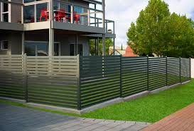 .and vertical metal slat displays another striking geometric design within a railing, similar to the featuring a. Quickscreen Fencing Stratco Nz