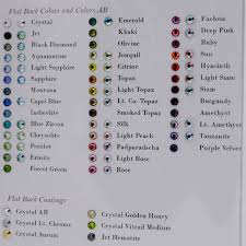 Alora Rhinestones Flatback Color Chart