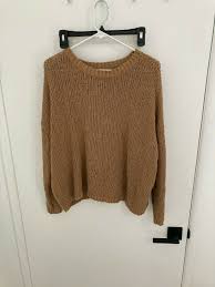 Aerie Women S Oversized Waffle Knit Sweater Brown L Gem