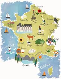 Interactive Maps Of French Regions Cities On Behance France Map Illustrated Map Regions Of France
