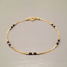 Black And Gold Bracelet For Babies Dainty Gold Bracelet Bead Simple Bracelet Everyday Bracelet Etsy In 2020 Black Beaded Jewelry Dainty Gold Bracelet Gold Jewelry Fashion