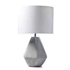 Home Republic Tobin Table Lamp 129 95 Featuring A Geometric Grey Concrete Base And Circular Shade The Tobin Lamp Br Grey Table Lamps Lamp Bedside Lamps Grey