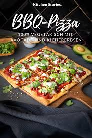 Vegetarische Pizza Mit Bbq Kichererbsen Und Avocado Rezept Mit Video Kitchen Stories Rezept Rezepte Lecker Pizza Rezeptideen