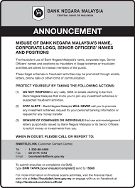 Bank negara indonesia (persero) tbk. Notice On The Misuse Of Bank Negara Malaysia S Name Corporate Logo Senior Officers Names And Positions Bank Negara Malaysia