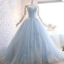 Cinderella Wedding Fairytale Blue Silver Glitter Disney Theme Wedding Dress S Light Blue Wedding Dress Bridal Dress Fashion Light Blue Prom Dress
