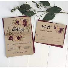 Rustic Wedding Invitation Suite Kraft Wedding Invite Marsala Wedding Invitation Wedding Invitations Rustic Wedding Stationery