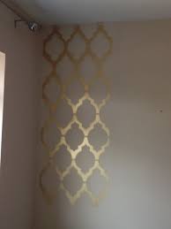 Geometric Print Wall Every Home Is A Castle Stencils Wall Gold Wallpaper Bedroom Decor