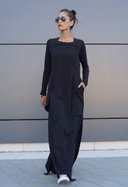 New Maxi Dress Black Kaftan Cotton Dress Side Pockets Dress Extravagant Cotton Party Dress Daywear Dress A03464 Cotton Party Dress Black Maxi Dress Maxi Dress