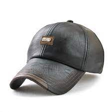 Only 9 75 Buy Men S Autumn And Winter New Leather Fashion Simple Wild Baseball Cap At Gearbest Store With Free S Leather Hat Baseball Leather Cap Hats For Men