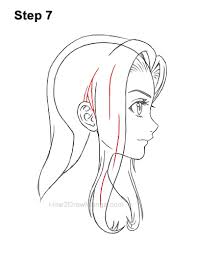 Best anime girl long hairstyles from anime girl long hair rose beautiful wallpaper. How To Draw A Manga Girl With Long Hair Side View Step By Step Pictures How 2 Draw Manga