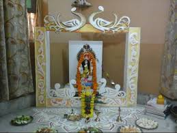Goddess saraswati's worship is of high importance among all the navratri festivities, which lasts for three days. Saraswati Puja Decoration Saraswati Pooja Vasant Panchami Pooja Room Pooja Room Designs Decoration For Saraswati Pooja