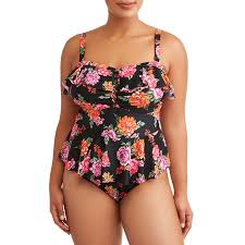 terra sky womens plus terra floral one piece swimsuit