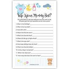Amazon Com Baby Shower Game Who Knows Mommy Best Handmade Products