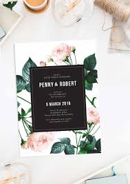 Modern Vintage Rose Wedding Invitations Black White Pink Green Wedding Invites Wedding Invitations Australia Black Wedding Invitations Rose Wedding Invitations
