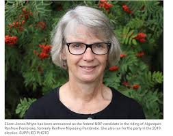 Algonquin-Renfrew-Pembroke NDP riding association announces its federal  candidate** Anthony Dixon, PembrokeObserverNews, Mar 17, 2025 **Canada's  NDP has announced Eileen Jones-Whyte as its candidate for the federal  riding of Algonquin-Renfrew-Pembroke ...