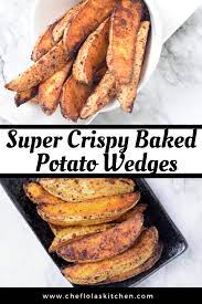 Crispy Baked Potato Wedges Recipe Potato Wedges Baked Homemade Potato Wedges Crispy Baked Potatoes
